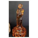 Three Cambridge Glass Bashful Charlotte Flower Frogs