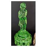 Three Cambridge Glass Bashful Charlotte Flower Frogs