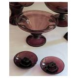 Assorted Amethyst Glass Serving Ware