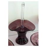 Assorted Amethyst Glass Serving Ware