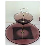 Assorted Amethyst Glass Serving Ware