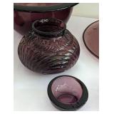 Assorted Amethyst Glass Serving Ware