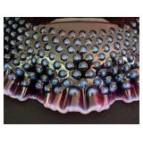 Fenton Opalescent Hobnail Crimped Bowl