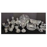 Large Assortment of Cut/Pressed Glass and Crystal