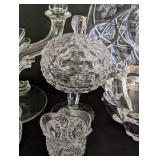 Large Assortment of Cut/Pressed Glass and Crystal