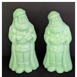 Pair of Mosser Jadeite Santas