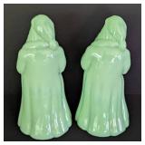Pair of Mosser Jadeite Santas