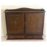 Vintage Petite Wooden Cabinet with 2 Drawers