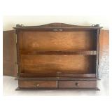Vintage Petite Wooden Cabinet with 2 Drawers