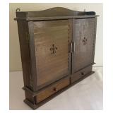 Vintage Petite Wooden Cabinet with 2 Drawers
