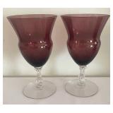 Vintage Amethyst Egg Decanter Set and Glassware
