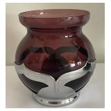 Vintage Amethyst Egg Decanter Set and Glassware