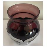 Vintage Amethyst Egg Decanter Set and Glassware