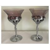 Vintage Amethyst Egg Decanter Set and Glassware