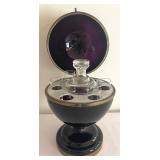 Vintage Amethyst Egg Decanter Set and Glassware
