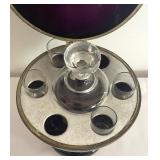 Vintage Amethyst Egg Decanter Set and Glassware