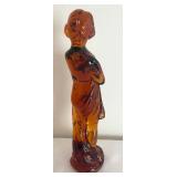 Cambridge Amber Glass Draped Lady Figurine