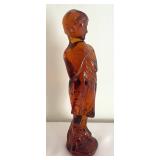 Cambridge Amber Glass Draped Lady Figurine