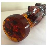 Cambridge Amber Glass Draped Lady Figurine