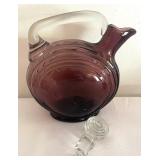 Amethyst Glass Petite Pitchers and Glassware Grouping