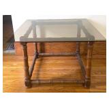 Bamboo Style Glass Top Table