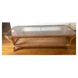 Wicker Based Glass Top Table