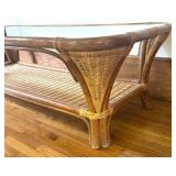 Wicker Based Glass Top Table