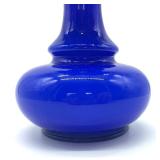 Fenton Cobalt Blue and White Ruffle Top Vase