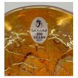 Fenton Marigold Lion Pattern Carnival Glass Footed Bowl