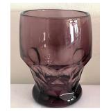 Vintage Amethyst Glass Cocktail Shaker and 4 Lowball Glasses