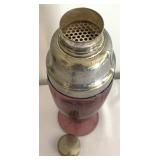 Vintage Amethyst Glass Cocktail Shaker and 4 Lowball Glasses