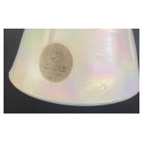 Fenton Slag Glass Celeste Blue and Milk Glass Angel Figurine