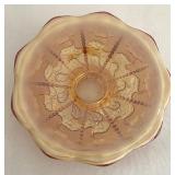 Fenton Petite Leaf Patterned Pedestal Plate