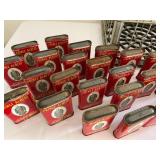 Over 40 Vintage Prince Albert Tobacco Tins with Metal Crate