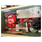 Vintage Tackle Boxes with One Having Tackle and Spearing Decoys