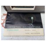 Concord Reel to Reel Tape Recorder / Player Model 222