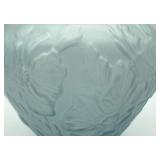 Cambridge Glass Handblown Frosted Blue Embossed Vase