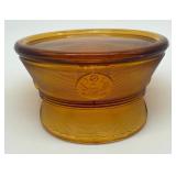 Vintage Paden City Amber Glass Army Hat Lidded Dish