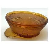 Vintage Paden City Amber Glass Army Hat Lidded Dish