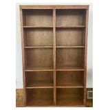 Double Wooden Bookcase with Adjustable Shelves