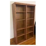 Double Wooden Bookcase with Adjustable Shelves