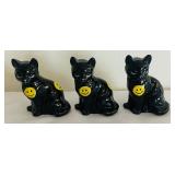 Trio of Fenton Happy Cat Figurines