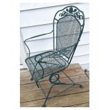 Wrought Iron Glass Top Table and 4 Chairs