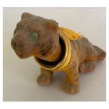 Six Vintage Flocked Felt Bobble Head Animals