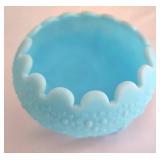 Blue Satin Fenton "Leaf Bowl"