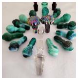 Collections of Imperial Slag Glass and Crystal Bottle Stoppers
