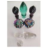 Collections of Imperial Slag Glass and Crystal Bottle Stoppers