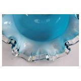 Stunning Turquoise Ruffle-Edged Bowl