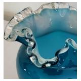 Stunning Turquoise Ruffle-Edged Bowl