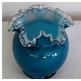 Stunning Turquoise Ruffle-Edged Bowl